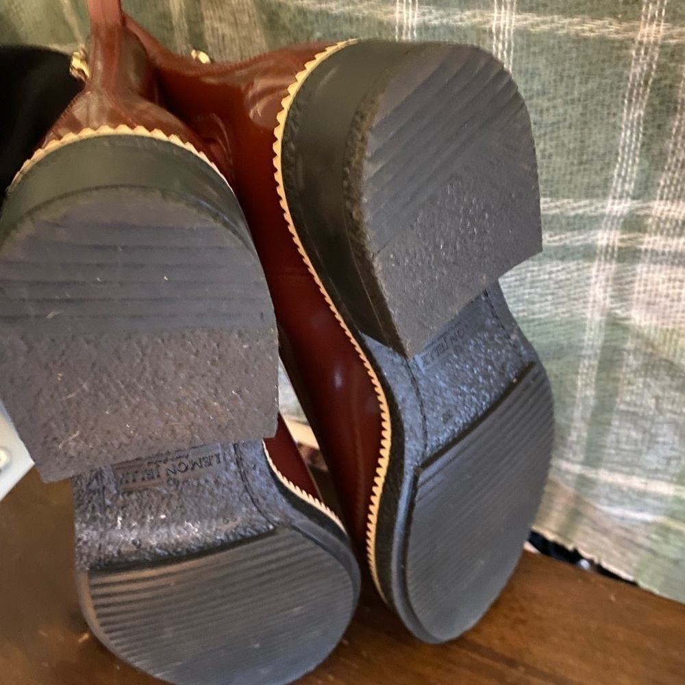 Lemon Jelly rich burgundy Chelsea rain boots like new 39 - Picture 6 of 8
